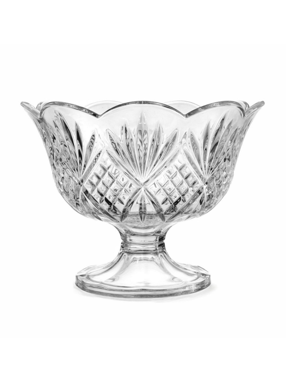 Dublin Crystal Scalloped Footed Trifle Bowl